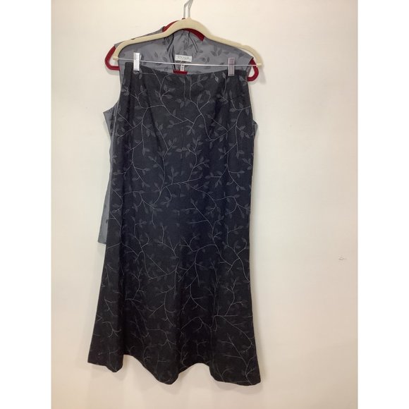 Escada Elements Grey Wool Leaf & Vine midi skirt - Size 4 - Picture 8 of 8